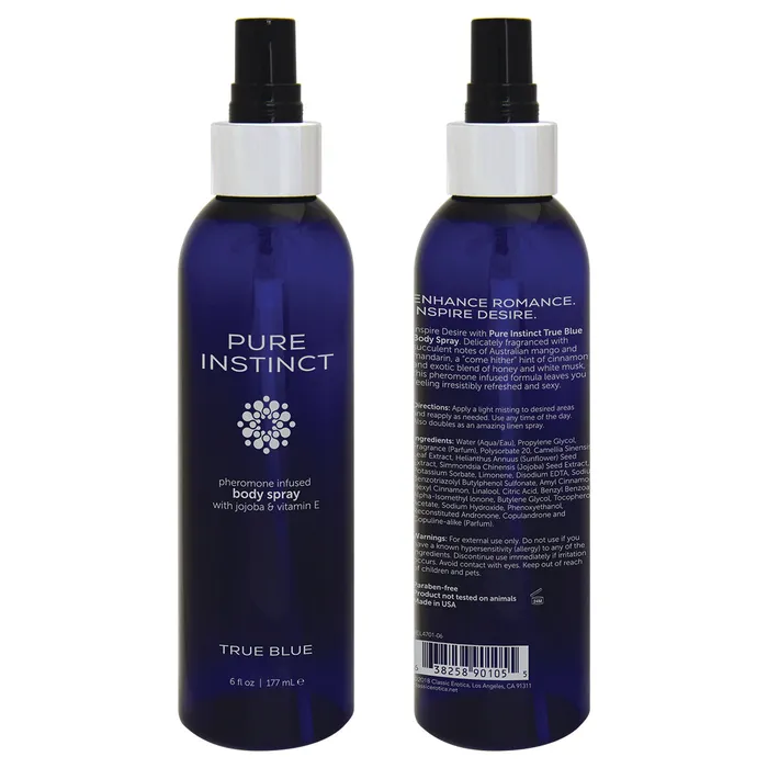 Pure Instinct True Blue Pheromone Body Spray 6oz Pure Instinct Vibrators