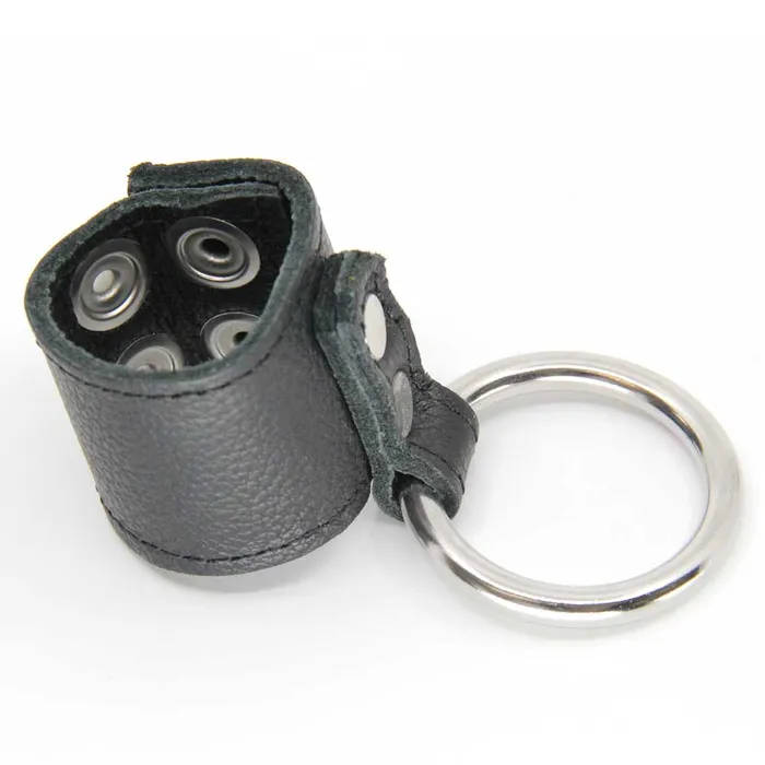 Male Sex Toys Love In Leather Love In Leather Metal Cock Ring With Ball Stretcher