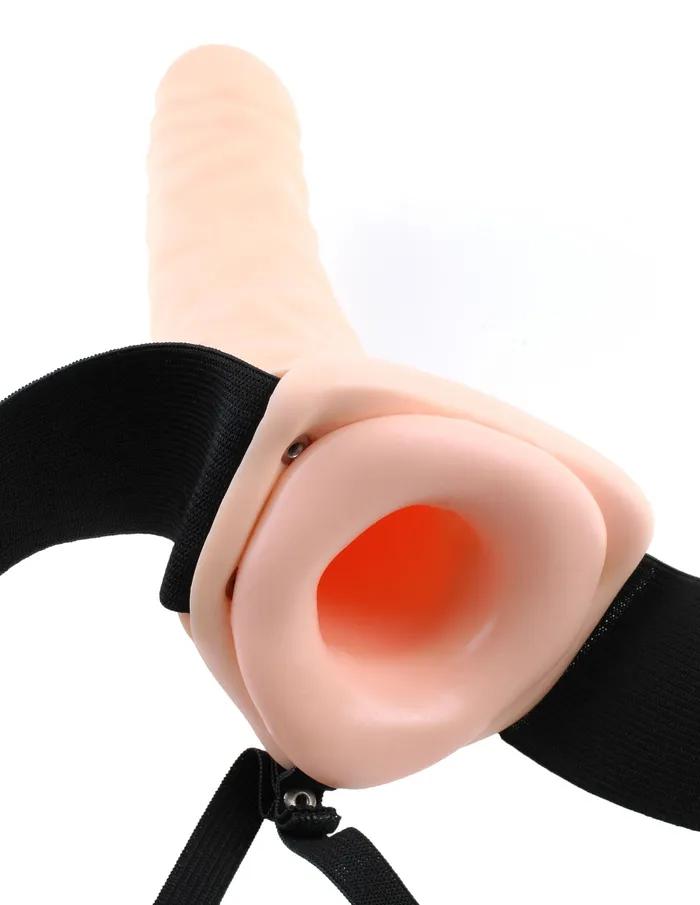 Fetish Fantasy Series 8Inch Vibrating Hollow Strapon Flesh Pipedream Female Sex Toys