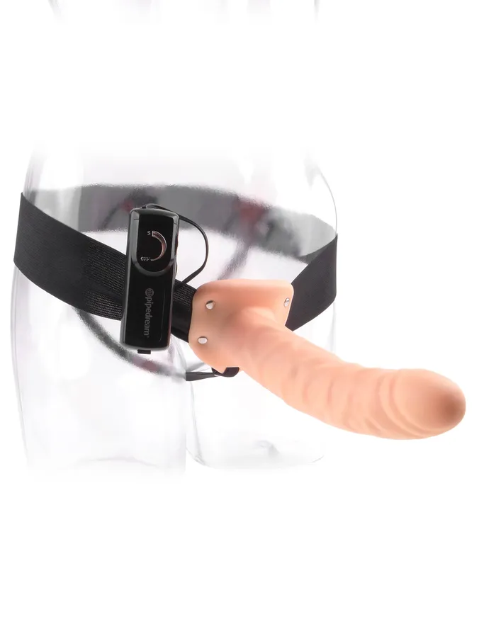 Fetish Fantasy Series 8Inch Vibrating Hollow Strapon Flesh Pipedream Female Sex Toys