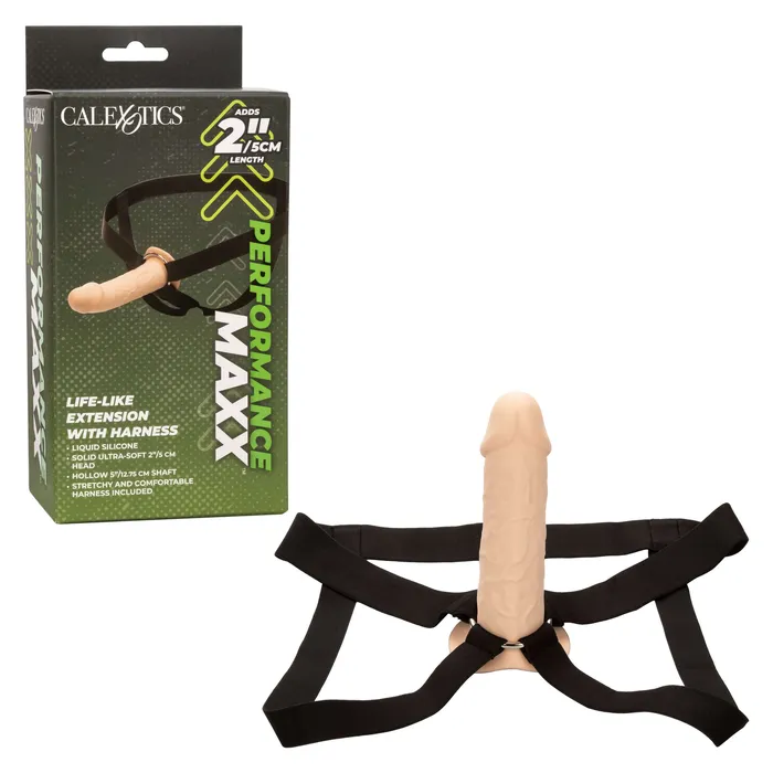 Performance Maxx LifeLike Extension With Harness Ivory CalExotics Female Sex Toys Performance Maxx LifeLike Extension With Harness Ivory CalExotics Female Sex Toys