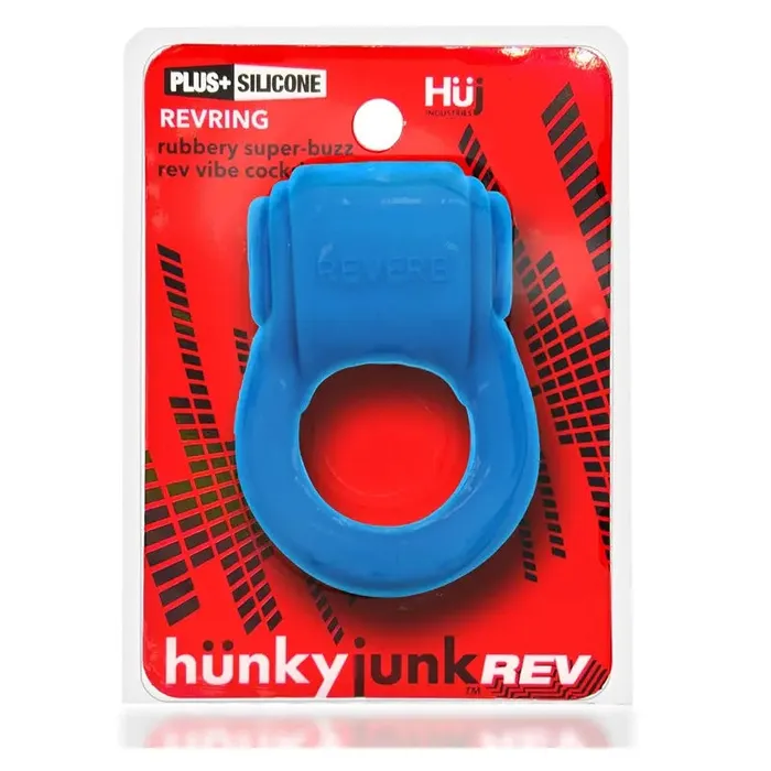 REVRING ring with vibe TEAL ICE w Black Vibe Hunkyjunk Vibrators