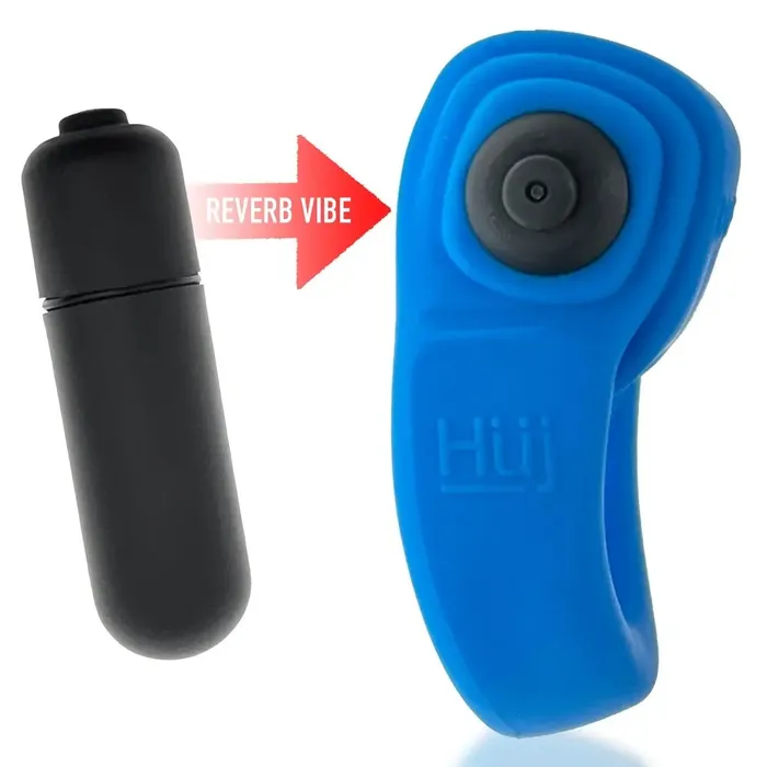 REVRING ring with vibe TEAL ICE w Black Vibe Hunkyjunk Vibrators
