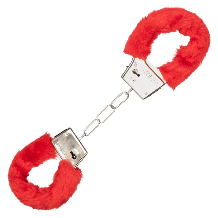CalExotics Restraints Playful Furry Cuffs Red CalExotics Restraints Playful Furry Cuffs Red