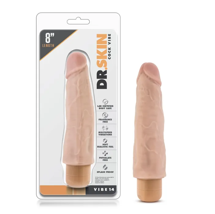 Female Sex Toys Blush Novelties Dr Skins Realistic 8Inch Waterproof Vibrator for Fun Bath Time Adventures