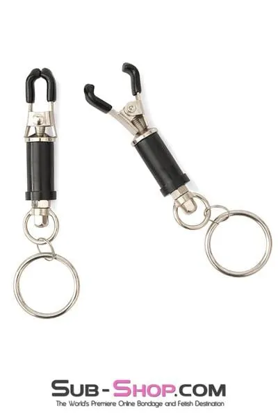 Moonwell Female Sex Toys 2368M Barrel Style Twist Closure Nipple Clamps with Weight Hanging Rings MEGA Deal