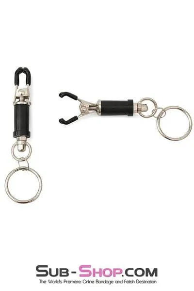 Moonwell Female Sex Toys 2368M Barrel Style Twist Closure Nipple Clamps with Weight Hanging Rings MEGA Deal